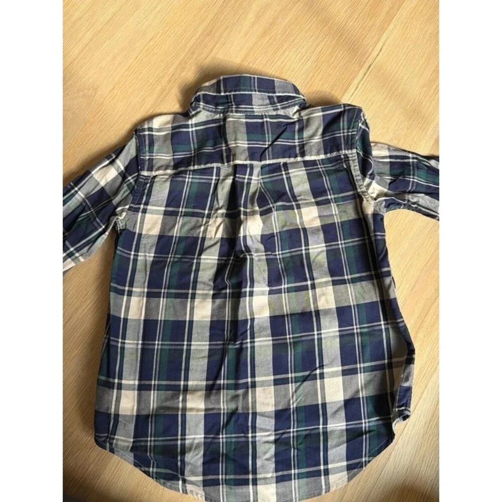 Ralph Lauren boys fall navy plaid shirt size 3 3T
